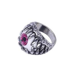 Holibanna 2st Kostüm Halloween Halloween-geschenke Totenkopf Augapfel Ring Teufel Schmuck Halloween Costume Totenkopfringe Halloween-ringe Adlerklaue Mann Persönlichkeit Rot von Holibanna