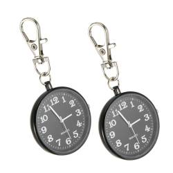 Holibanna 2st Schlüssel Bund Taschenuhr Digitaluhr Schlüsselanhänger Krankenschwester Uhr Clip-Uhr Taschenuhr Für Damen Taschenuhren Für Herren Zinklegierung Student Rucksack Quarz von Holibanna