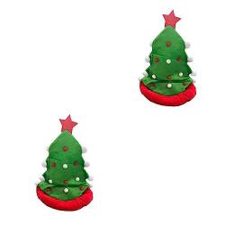 Holibanna 2st Weihnachtsbaummütze Grün-rote Häkelmütze Weihnachtsbaum-stirnband Weihnachtsmützen Für Erwachsene Grüne Weihnachtsmütze Geschenke Weihnachtselfe Männer Und Frauen Flanell Foto von Holibanna