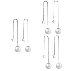 Holibanna 3St Ohrringe Silber Silberne Ohrringe Perlenohrringe Ohrlinie Damen Ohrringe Mode von Holibanna