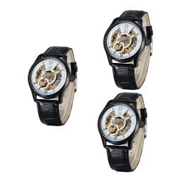 Holibanna 3st Reloj Para Hombre Junge Uhren Automatische Mechanische Uhr Mechanische Armbanduhr Automatische Armbanduhr Komplett Automatisch Doppelseitig Mann Mechanische Uhren Weiß von Holibanna