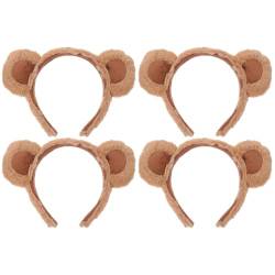 Holibanna 4 Stück Bärenohr Stirnband Schönes Haarband Mit Bärenohren Süßes Bären-stirnband Schönes Haarband Mit Bärenmotiv Rosa Bärenohren Kopfreif Tragen Haarband Tier Stoff Multifunktion von Holibanna