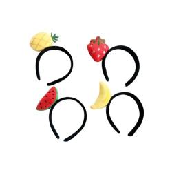 Holibanna 4-Teiliges Set deko Obstdekoration Fruchtkopfschmuck -Maskerade haarschmuck Haarreifen Plüsch Haarband Wassermelone Kopfbedeckung dekorativer Reifen Stirnband von Holibanna