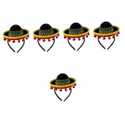 Holibanna 5st Mexikanischer Hut Stirnband Cinco De Mayo Partydekorationen Taco-hut Luau-party-stirnband Mexikanische Party Stirnbänder Mexikanischer Sombrero Cabo Geschenk Kleidung Eva von Holibanna