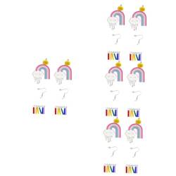 Holibanna 8 Paare Wolke Ohrringe Ohrhänger kreative Ohrringe Damenohrringe Ohrringe für Mädchen Cartoon-Ohrringe Damen Ohrringe Regenbogen-Ohrringe niedlich Anhänger Schmuck Fräulein Acryl von Holibanna