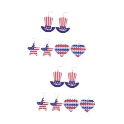 Holibanna 9 Paare Ohrringe Usa-flaggen Frauen Ohrentropfen Flagge Der Vereinigten Staaten Amerikanische Flagge Modisch Neuartige Schmuckzubehör Leder Vereinigte Staaten Rot Liebe Fräulein von Holibanna