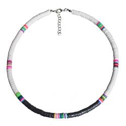 Holibanna Boho Choker Halskette Polymer Clay Choker Beach Party Halskette für Frauen Schmuck Geschenk (Weiß Und Schwarz 6Mm) von Holibanna