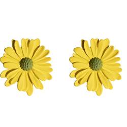 Holibanna Daisy Ohrringe Bolzen Tiny Blume Ohrstecker Blumen Raupen Ohrring Pflanzen Ohr Schmuck Geschenke Für Frau Weibliche (Gelb) von Holibanna