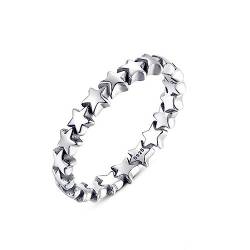 Holibanna Damenringe Prinzessinnenring Sterling Silber Ring Ewigkeitsbands Ring aus Sterlingsilber Eheringe Frauen Fingerring Stern Fingerring Sternform interstellar S925 von Holibanna