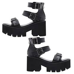 Holibanna Frauen Römischen Goth Plattform Sandalen Partei Klassische Chunky Ferse Schuhe Sommer Sandalen (adult, women, numeric_38, numeric, eu_footwear_size_system, medium) von Holibanna