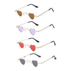 Holibanna Junggesellin Mode Sonnenbrillen Vintage-Brille 4 Stück Herz Sonnenbrille herzförmige Brille Sonnenbrille in Herzform schnapsgläser Vintage-Sonnenbrille Retro-Sonnenbrille von Holibanna
