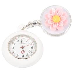 Holibanna Krankenschwester Taschenuhr Digitaluhr Ansteckuhren für Krankenschwestern Clip-on-Uhr Pflegeuhr teleskopisch Schwesterntisch Rucksack Anschauen Student Glas Rosa von Holibanna