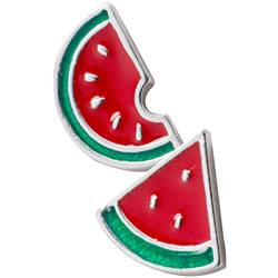 Holibanna Modische Ohrringe Für Damen 1 Paar Wassermelonen-Ohrstecker Halbkreis Wassermelonen-Ohrringe Silber-Emaille- -Ohrringe Lustige Lebensechte -Ohrringe Sommerschmuck Für Mädchen von Holibanna