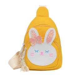 Holibanna Niedliche Kinder-Schultertasche Kleiner Cartoon-Kaninchen-Umhängetasche Geldbörse Taillenrucksack Für Mädchen Gelb von Holibanna