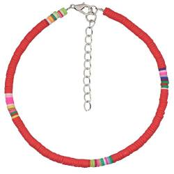 Holibanna Perlen Fußkettchen Armband Böhmischen Fuß Fußkettchen Bunte Perlen Geschichteten Fußkettchen Sommer Strand Schmuck für Frauen Mädchen (Rot) von Holibanna