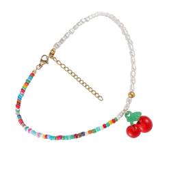 Holibanna Reis Perle Kirsche Halskette Boho-Halsketten koreanisches Dekor eine Halskette koreanische deko Schlüsselbein passender Schmuck böhmischer Halsreif Sommer Halsband von Holibanna