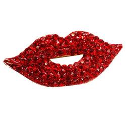 Holibanna Roten Lippen Brosche Strass Intarsien Anzug Brosche Kleidung Zubehör Hochzeit Brosche Pin Geeignet für Taschen und Kleidung von Holibanna