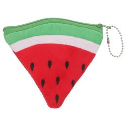 Holibanna Wassermelonen-Geldbörse Süße Plüsch-Geldbörse Zum Wechseln In Fruchtform Mit Schlüsselanhänger Neuartige Weiche Clutch Kleines Täschchen Für Kopfhörer-Kreditkarten von Holibanna