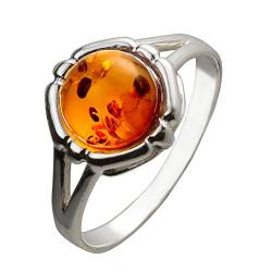 HolidayGiftShops Ring aus Sterling Silber und baltischem Honig mit Bernstein Clara Größe: 10 von HolidayGiftShops