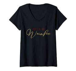 Damen Holla die Weinfee - Wein Vino Weißwein Rotwein Geschenkidee T-Shirt mit V-Ausschnitt von Holla die Weinfee