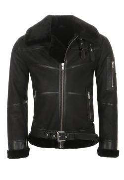 Bomberjacke - B16 Größe: 3XL | Farbe: Model 7 - Schwarz von Hollert German Leather Fashion