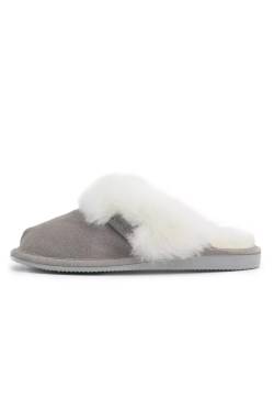 Lammfell Hausschuhe - MALIBU Schuhgröße: EUR 36 | Farbe: Grau von Hollert German Leather Fashion