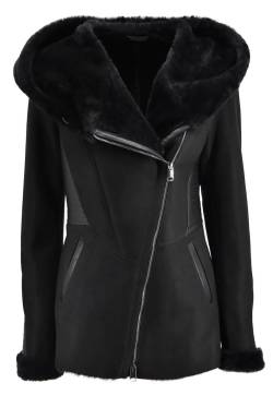 Lammfelljacke - LENA Größe: XL | Farbe: Schwarz von Hollert German Leather Fashion