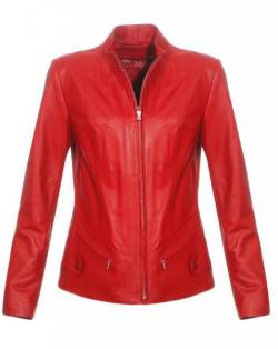 Lederjacke - NADIA Größe: L | Farbe: Rot von Hollert German Leather Fashion