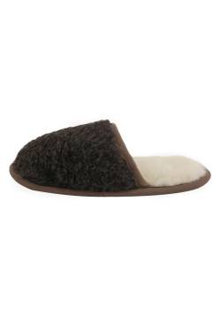 Hausschuhe Pantoffeln aus Merinowolle - LUNA Farbe: Braun | Schuhgröße: EUR 39/40 von Hollert