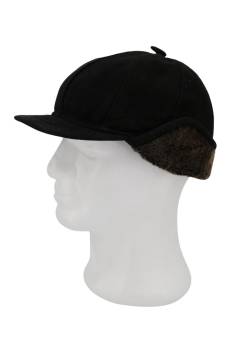 Lammfell Flatcap mit Ohren- und Nackenschutz Braun von Hollert