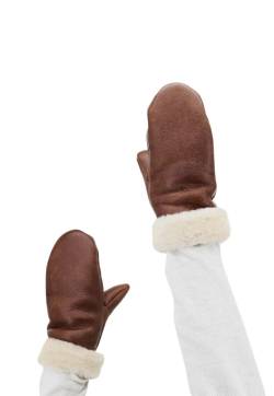 Lammfell Handschuhe Fäustlinge Aspen Cognac Größe: M von Hollert