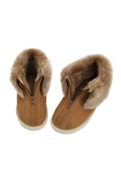 Lammfell Hausschuhe - ALASKA COGNAC Schuhgröße: EUR 44 von Hollert