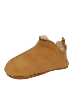 Lammfell Kinder Hausschuhe - BALI Cognac Schuhgröße: EUR 27/28 von Hollert