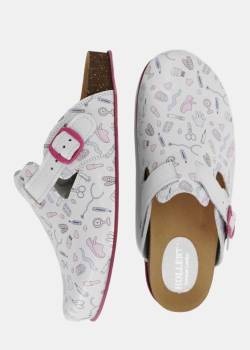 Leder Pantoffeln Clogs Arzt - DOC D-17 Schuhgröße: EUR 38 | Farbe: Pink von Hollert