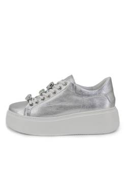 Plateau Sneaker aus Leder Modell 4918 Silber Schuhgröße: EUR 36 von Hollert