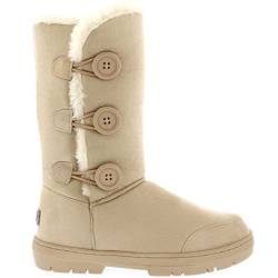 Holly Damen Schuhe Triplet Knopf Fell Schnee Regen Stiefel Winter Pelzstiefel - Beige - 41 von Holly