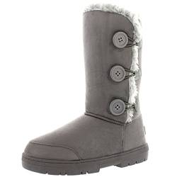 Holly Womens Triplet Button Waterproof Winter Snow Boots - Grey - 9-42 - AEA0155 von Holly