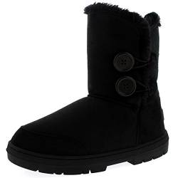 Holly Womens Twin Button Waterproof Winter Snow Boots - Black - 9-42 - AEA0150 von Holly