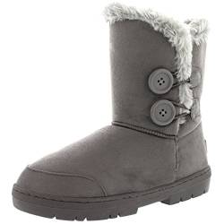 Holly Womens Twin Button Waterproof Winter Snow Boots - Grey - 10 - GRE43 AEA0151 von Holly