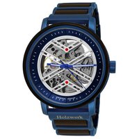 Holzwerk Automatikuhr COLDITZ Herren Edelstahl & Holz Armband Uhr, matt blau, weiß, schwarz von Holzwerk