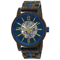 Holzwerk Automatikuhr CRIVITZ Herren Edelstahl & Holz Armband Uhr in braun, blau, gold von Holzwerk