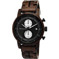 Holzwerk Chronograph BAUNATAL Herren Holz Armband Uhr mit Datum in braun, schwarz von Holzwerk