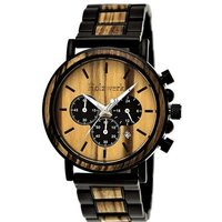 Holzwerk Chronograph BEELITZ Herren Edelstahl & Holz Armband Uhr in schwarz, beige von Holzwerk