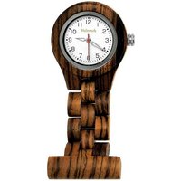 Holzwerk Krankenpflegeuhr RHEINAU Schwestern Uhr aus Holz in Walnuss braun, weiß von Holzwerk