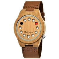 Holzwerk Quarzuhr ESCHWEGE Damen und Herren Holz Uhr mit Leder Armband in beige von Holzwerk