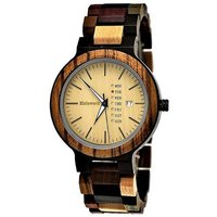 Holzwerk Quarzuhr NORDENHAM Damen & Herren Holz Armband Uhr mit Datum, braun, beige von Holzwerk