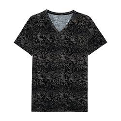 HOM Herren Nairobi V-Neck T-Shirt, Schwarz, M von Hom