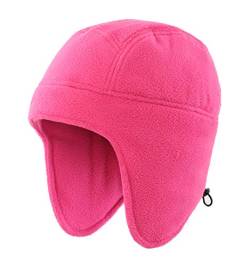 Home Prefer Warme Fleece-Beanie-Mütze für Herren und Damen, mit Ohrenklappe, hot pink, large von Home Prefer