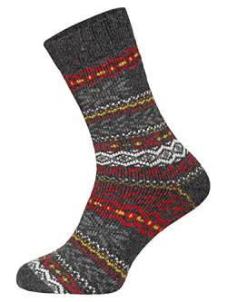 2 Paar Hygge Norweger Socken Herren Und Damen - Dicke Wollsocken In Schöner, Schwerer Qualität, Verstärkte Ferse Und Spitze - Schafwollsocken Strapazierfähig, Anthrazit-Navy 39-42 von HomeOfSocks