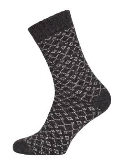 Ein Paar Einfarbige Wollsocken Schlichtes Rauten Design Für Damen Und Herren Weiche Dicke Kuschelsocken Hyggelig Warm Mit 45% Wolle - Strapazierfähig Zeitlos Warm | Anthrazit 43-46 von HomeOfSocks